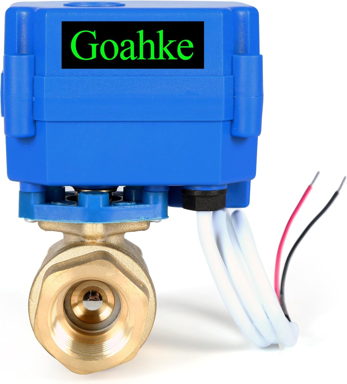 Motorized Ball Valve 1/2", Full Port, Brass Ball Valve, 9-24V AC/DC, 2 Wire Auto Return, Electric Shut Off Ball Valves