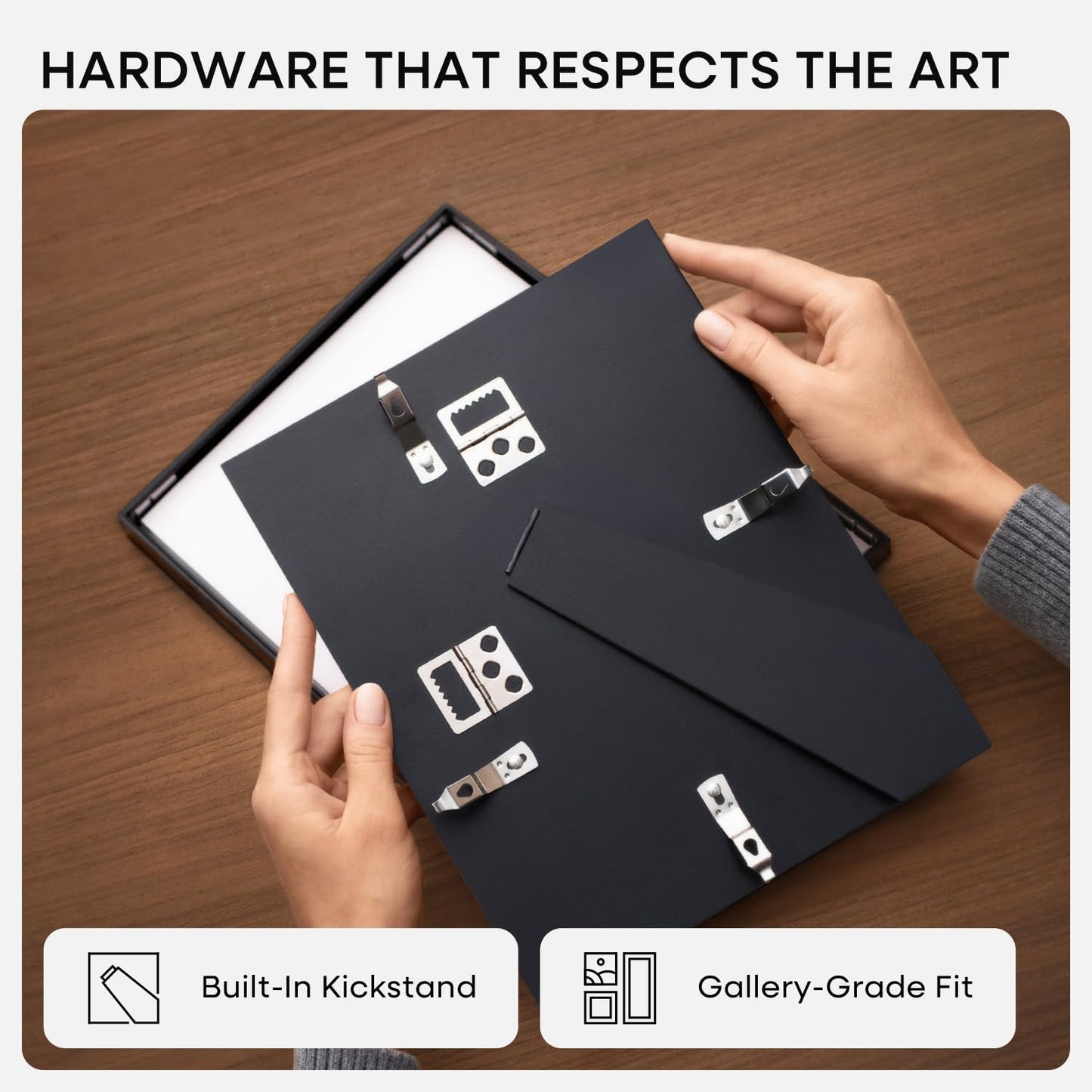 Homeforia A4 Picture Frame Black, High End Metal 8.3 x 11.7 Frames for Wall, A4 Photo Frame with Mat for A5 inch Print, 8.25 by 11.75 Black Poster Frames, 8.3x11.7 Frame with Glass, Wall Kit, Set of 4