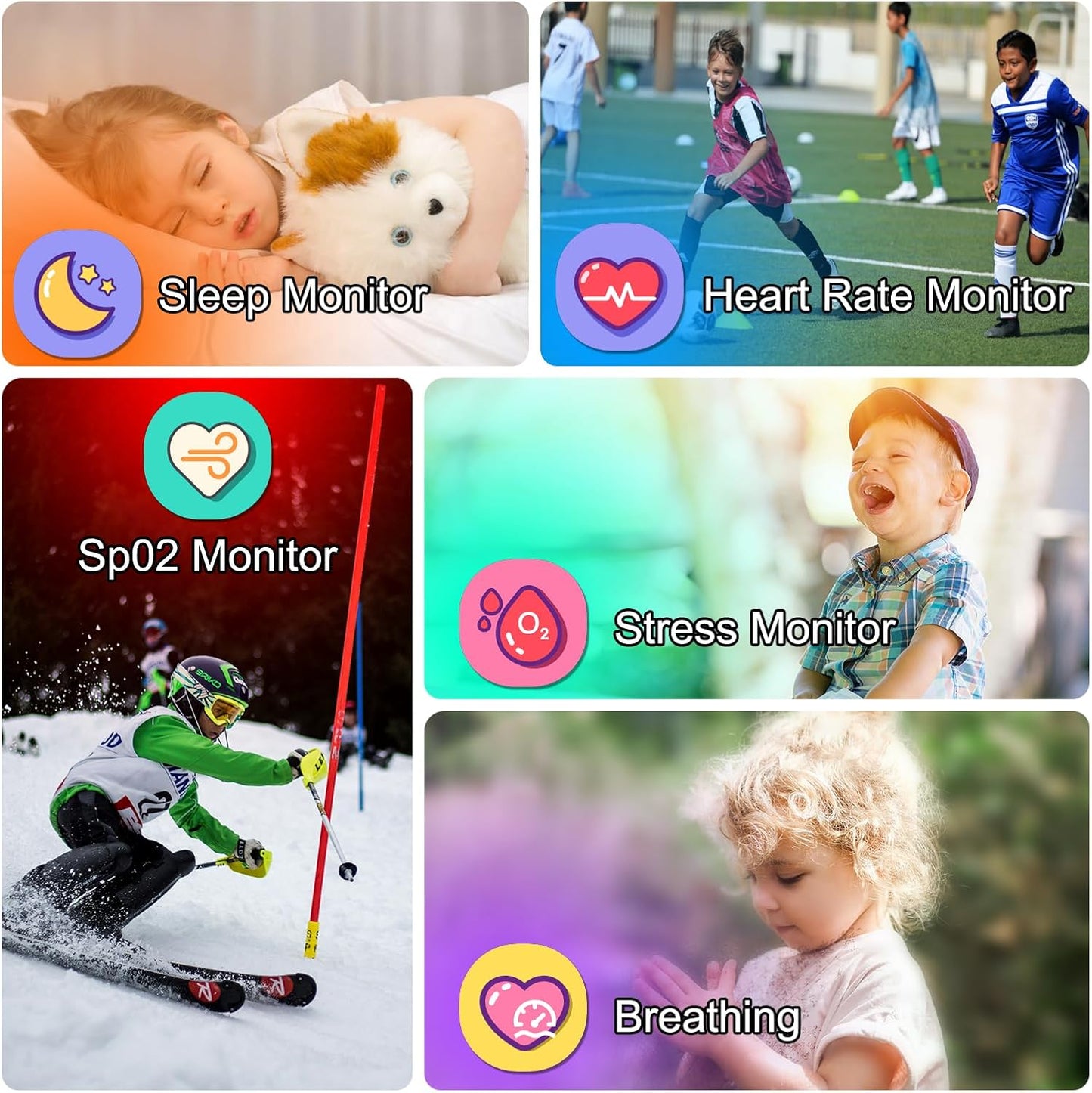 1.85" Kids Watch, AI(Translation/Q&A/Watch Face/Image Recognition)Smartwatches with Heart Rate,Sleep Monitor,Video Music Pedometer,NO APP/Phone, Gifts for 3-12 Years old Boys Girls(Built-in AI, Blue)