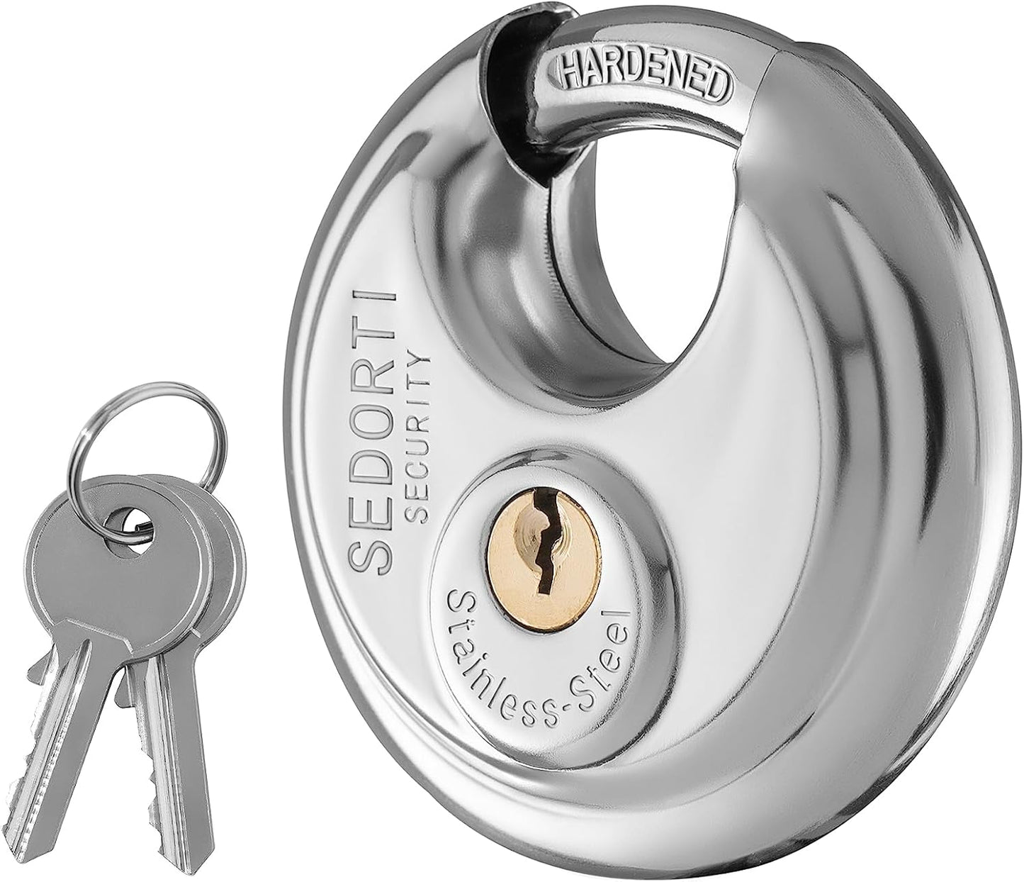 20-Pack Discus Padlocks Keyed Alike, 2-3/4 inch Wide, Stainless Steel 304 Round Lock, Waterproof and Rustproof Storage Lock with Brass Keys, Ideal for Storage Unit Gate, Outdoor, Shed, Fence