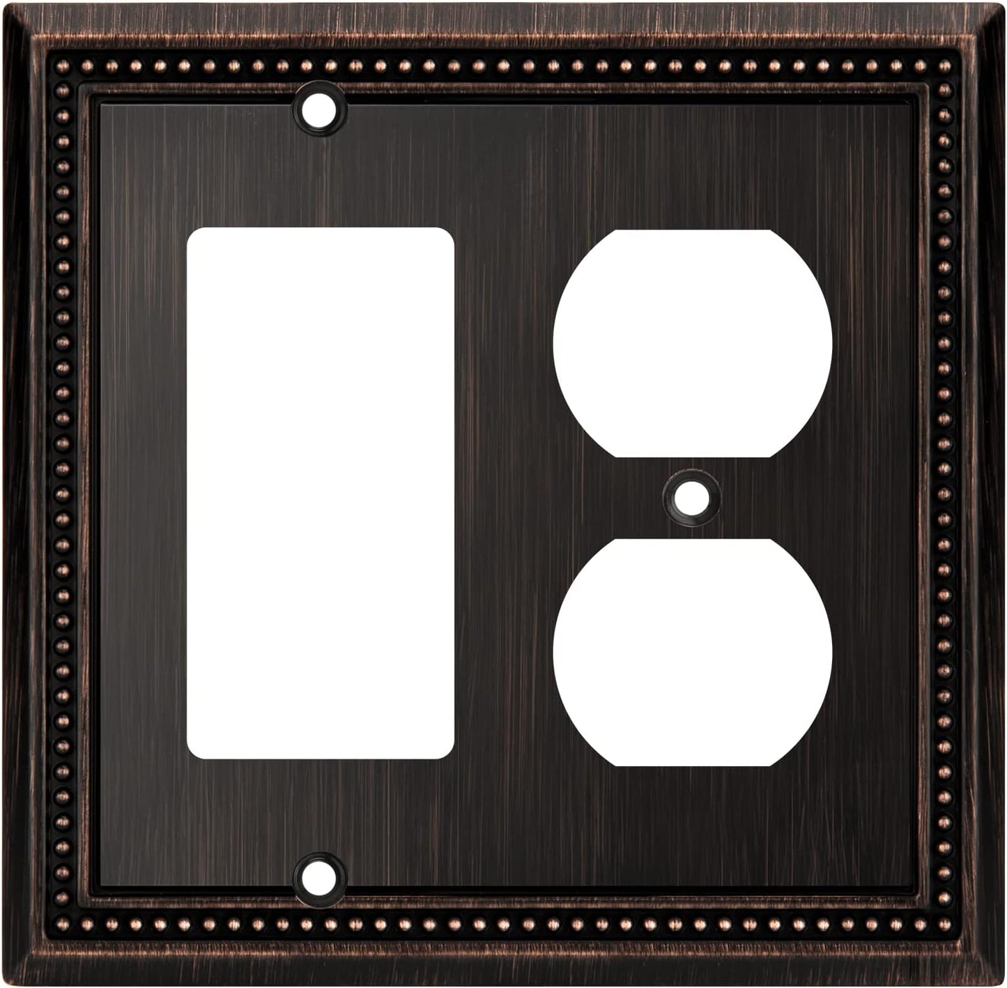 Henne Bery Sunken Pearls Heavy Duty Decorative Wall Plate Switch Plate Outlet Cover (Decorator/Duplex, Aged Bronze)