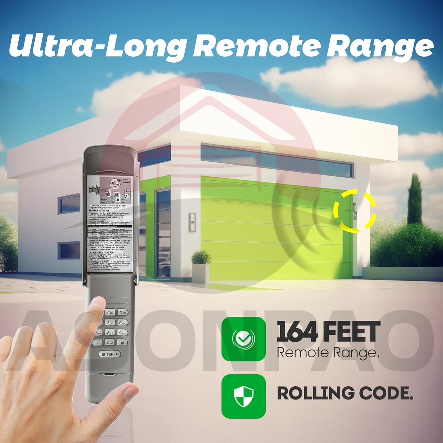 1 for 940EV-P2 940ESTD Wireless Universal Chamberlain LiftMaster Craftsman Garage Door Keypad, Security+2.0 MyQ【3-Year-Warranty】