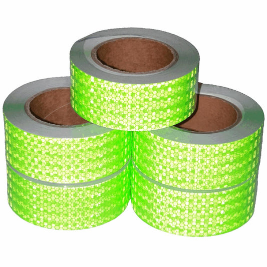 Green Reflective Tape Outdoor Waterproof 2 inch Wide, High Visibility Warning Industrial Marking Tape, Safety Stickers (68 feet,5 Rolls)