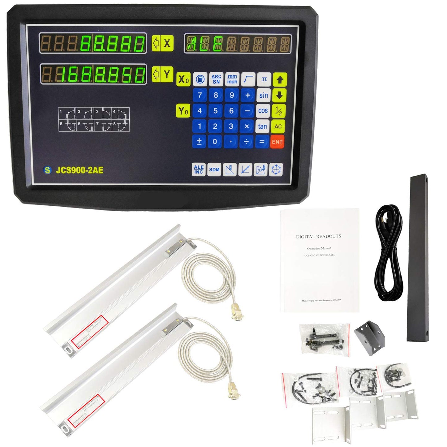 2/3 Axis Digital Readout and TTL Precision Linear Glass Scale DRO Encoder for Milling Lathe. Note:Display&Scales Sold Separately,Pls Select The Size Options! (300mm Travel Length Scale ONLY(12''))