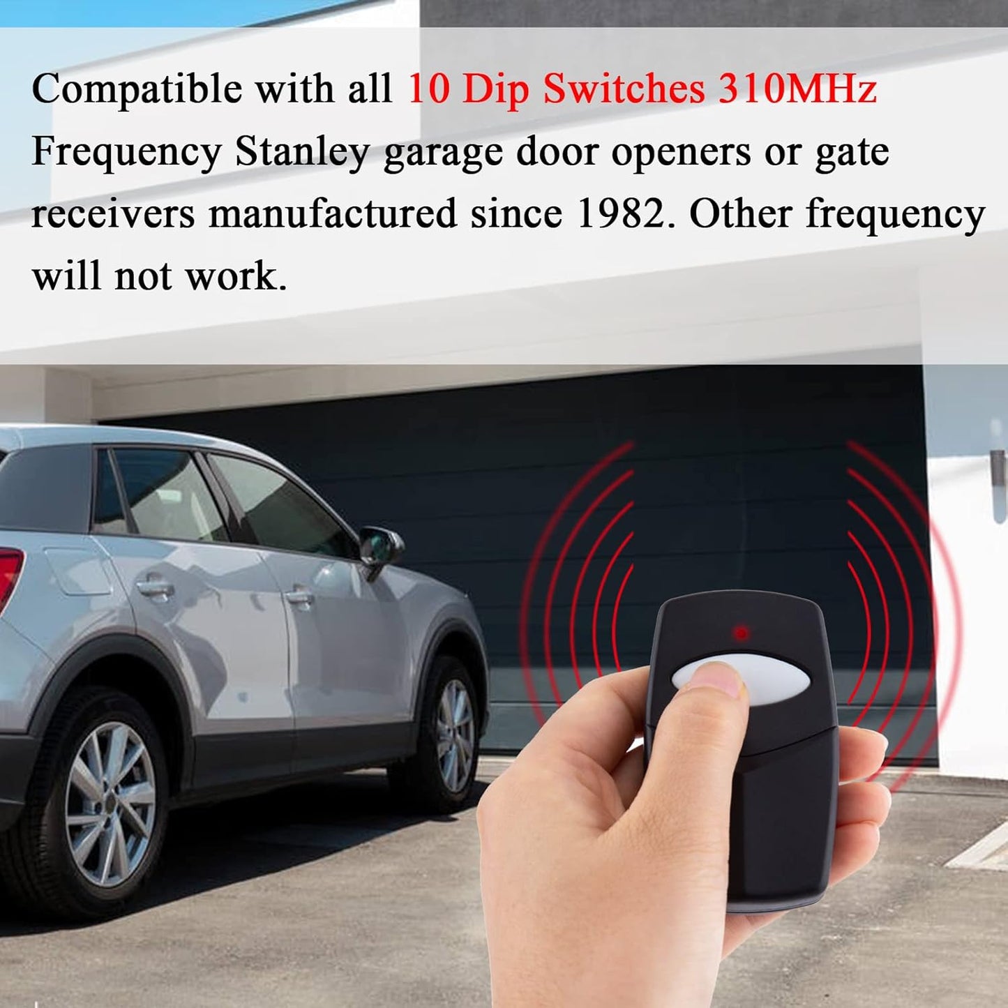 1 Pack for Stanley Remote Control - 10 Dip Switch 310Mhz 1050|1082|105015|109410 Compatible with Digi-Code 5012|5062|5032|5042|5072, Heddolf S219|S220 Garage Door Opener Transmitter