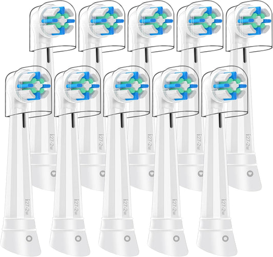 10 Pack Smart Cleaning IO Replacement Heads Compatible with Oral B iO 2 3 4 5 6 7 8 9 10 Series Electric Toothbrush, Brush Heads Compatible with Oral B iO Electric Handles White