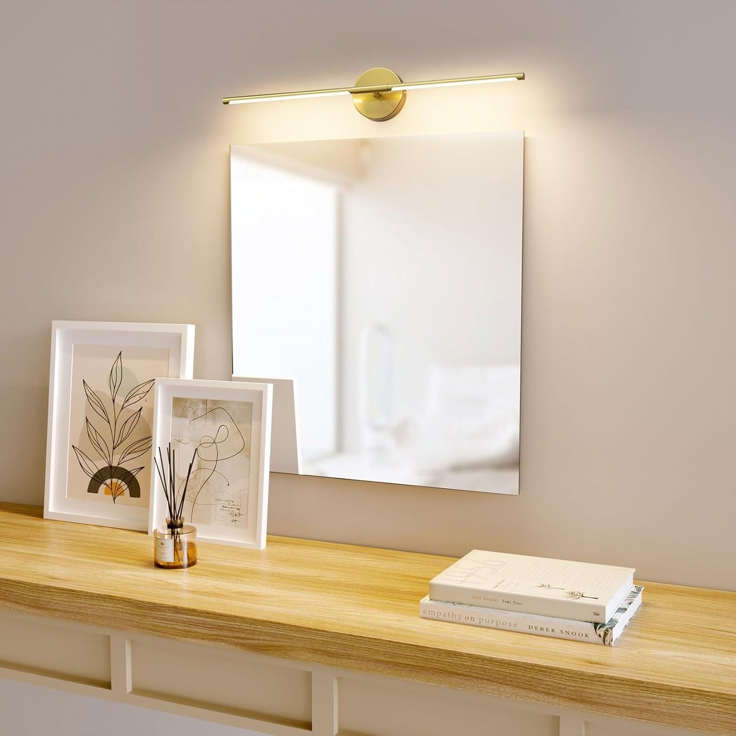 28In Gold Bathroom Vanity Light Fixtures Over Mirror Hardwired ED 360° Rotatable Modern Bathroom Sconces 3000K Warm Light