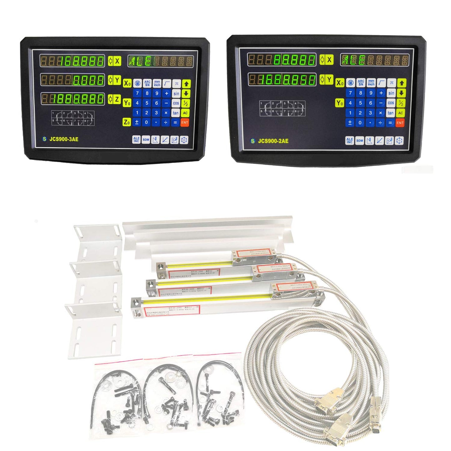 2/3 Axis Digital Readout and TTL Precision Linear Glass Scale DRO Encoder for Milling Lathe. Note:Display&Scales Sold Separately,Pls Select The Size Options! (150mm Travel Length Scale ONLY(6''))