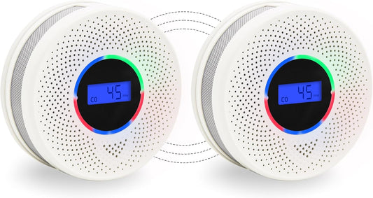 2Pack Upgraded Interlinked Smoke Carbon Monoxide Detector, Battery Powered&Wireless Interconnected Smoke and CO Alarm, Transmission Range of Over 820 ft (Includes Battery)