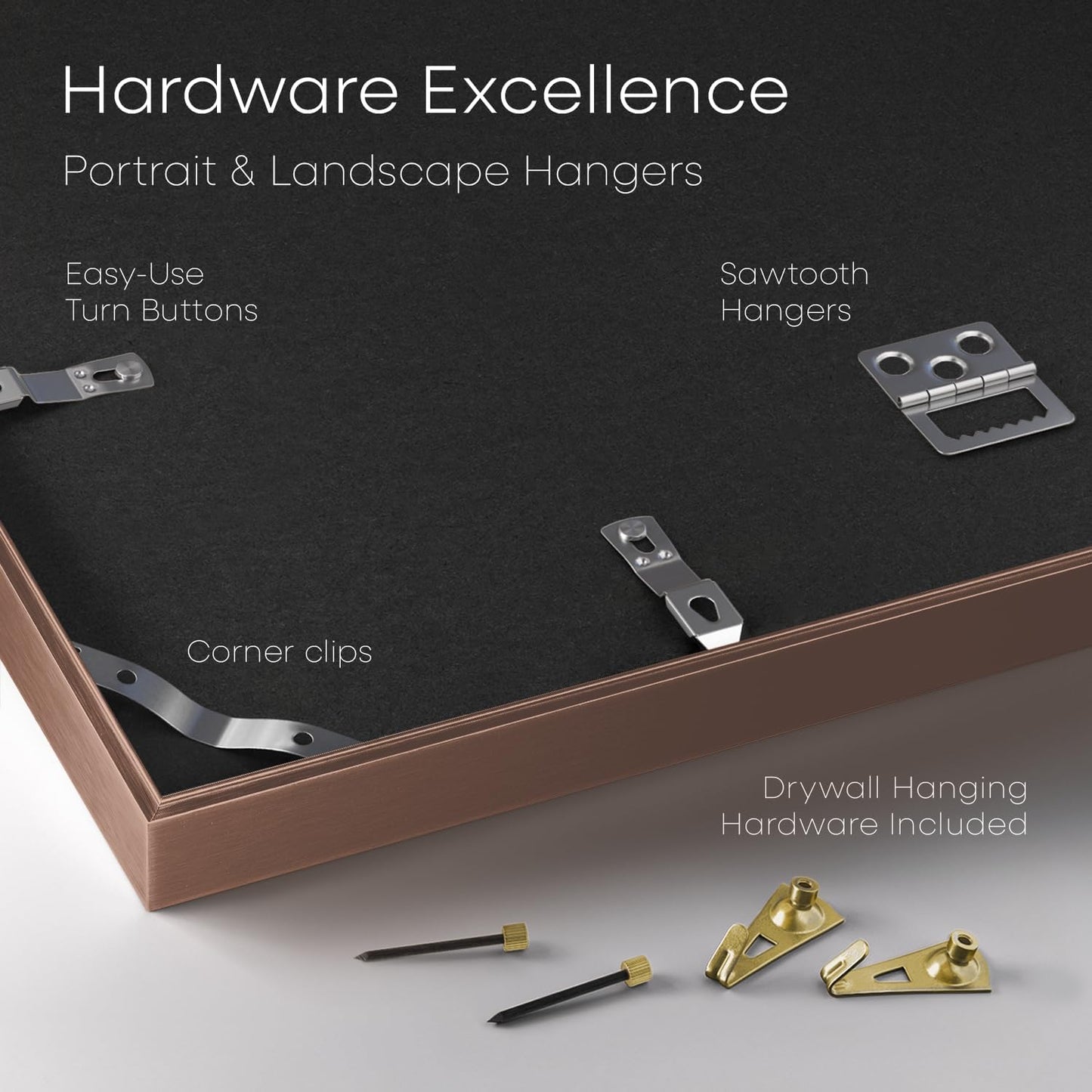 Homeforia 15x15 Picture Frame Mocha, High End Metal 15 x 15 Square Poster Frames with Mat 11 x 11 Photo, 15x15 Mocha Frame Matted to 11x11 Print, 15by15 Thin Frames, Tempered Glass, Wall Kit, Set of 1