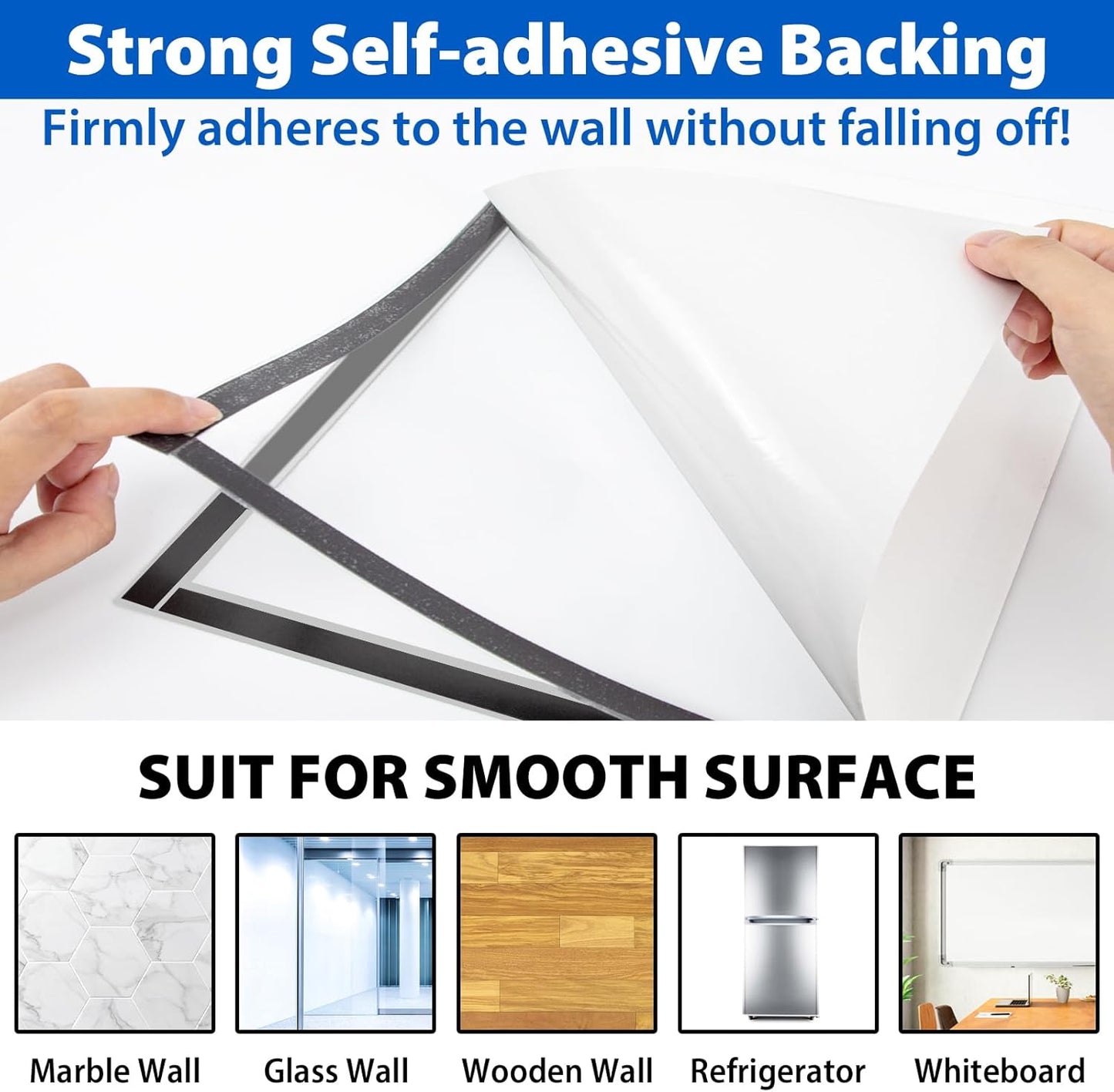 20 Pack Magnetic Sign Holder 8.5 x 11, Self-Adhesive Magnetic Picture Frame & Document Holder for Wall, Door, Fridge, Glass - Double-Sided Magnetic Frame for Poster & Paper Display (Silver)