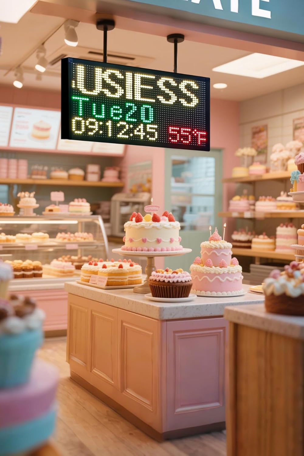 20”x11” Smart LED Open/Closed Sign Outdoor Waterproof, RGB Color Changing Backlight with Remote Control, Digital Alarm Clock, Calendar & Temperature Display - Use Retail Stores, Shops