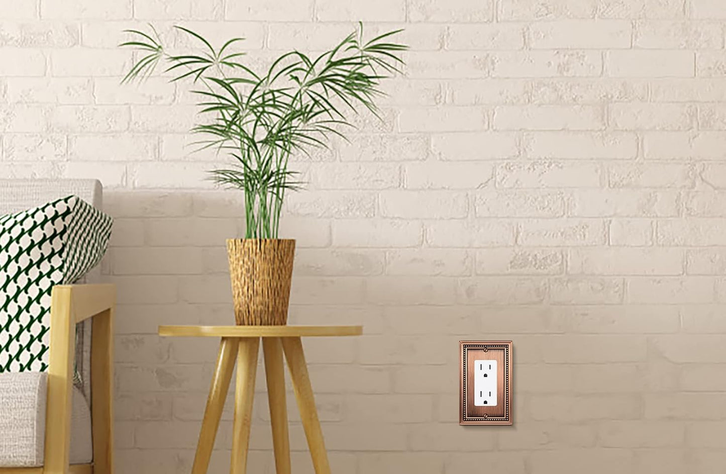 Henne Bery Sunken Pearls Heavy Duty Decorative Wall Plate Switch Plate Outlet Cover (Single Decorator, 3 Pack, Antique Copper)
