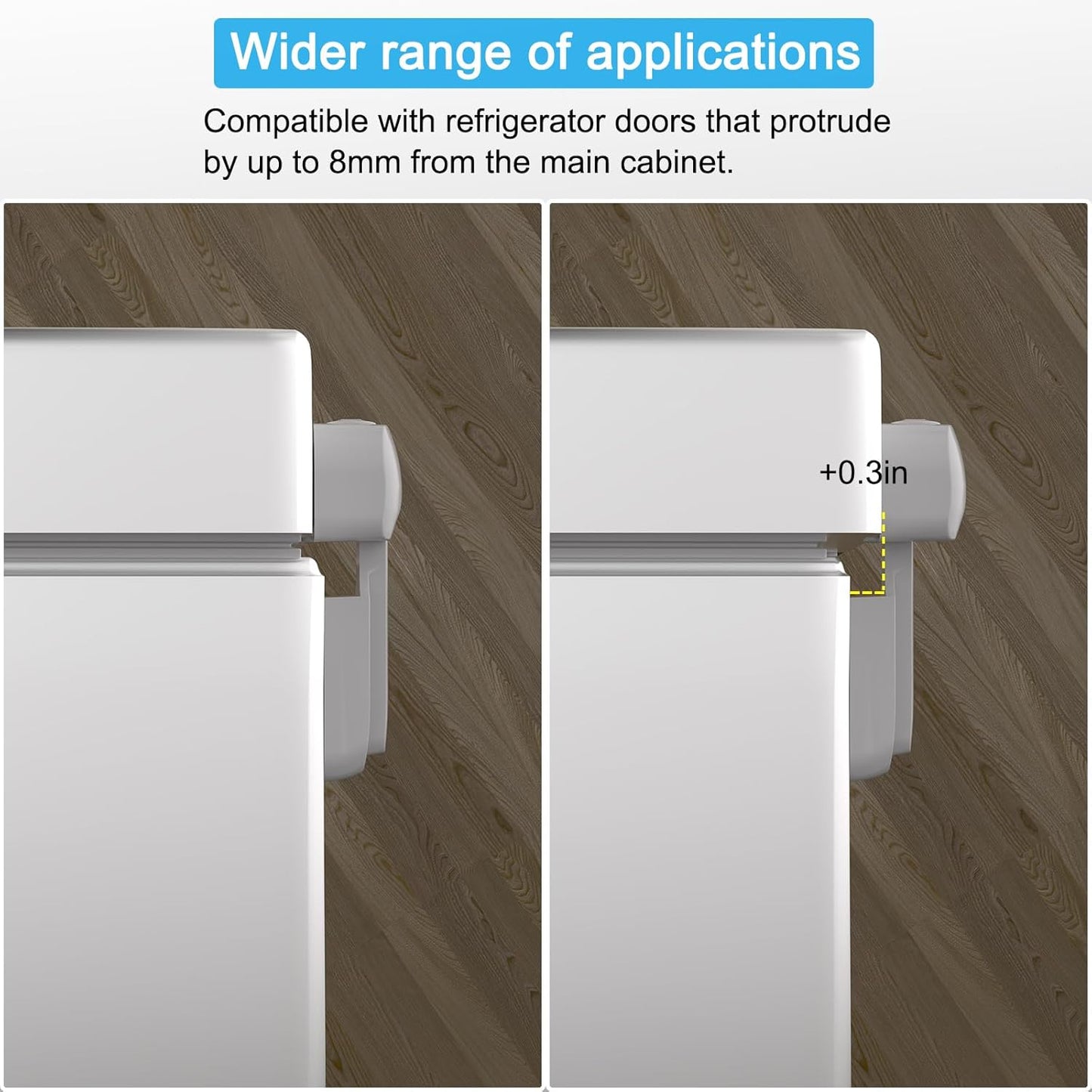 2 Pack Child Safety Refrigerator/Fridge/Freezer Door Lock, One Handed Operation & with Always Open Function, No Tools Need or Drill (Grey)