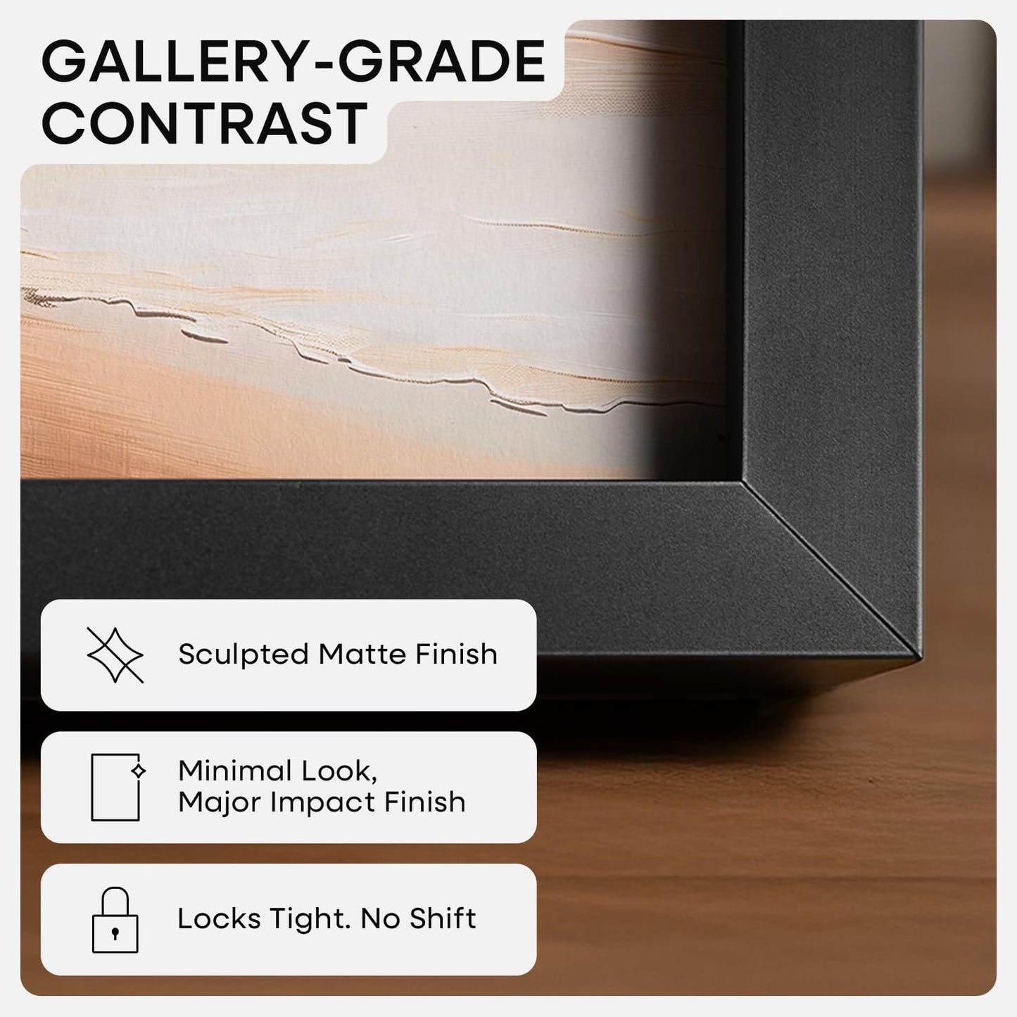 Homeforia 18x24 Poster Frame Black, High End Metal 18 x 24 Picture Frames with Mat 16 by 20 inch Photo, 18x24 Black Frame Matted to 16x20 Print, 24x18 Hanging Frame, Tempered Glass, Wall Kit, Set of 2
