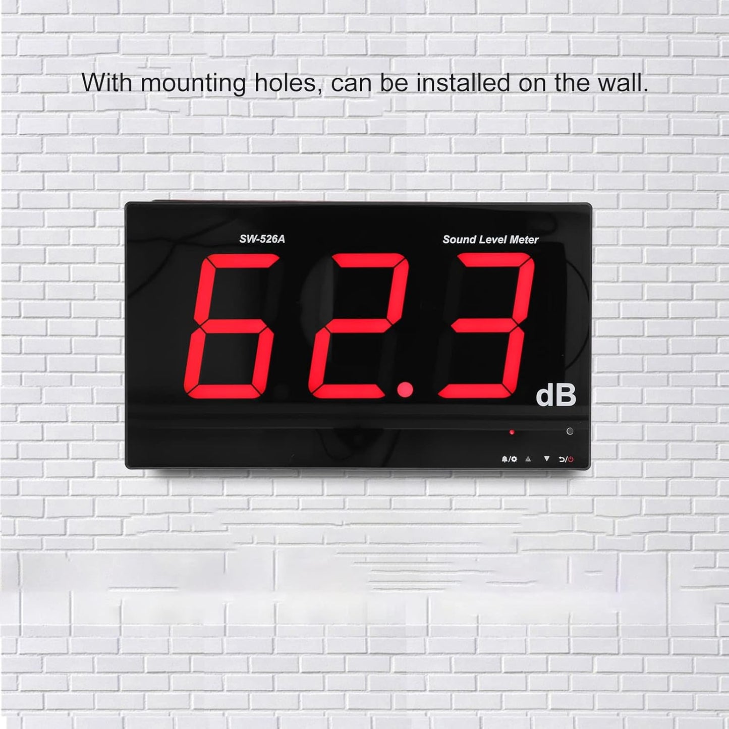 Hilitand Decibel Meter Sound Level Reader 18in LCD Display Classroom Noise Meter Wall Mounted Decibel Reader
