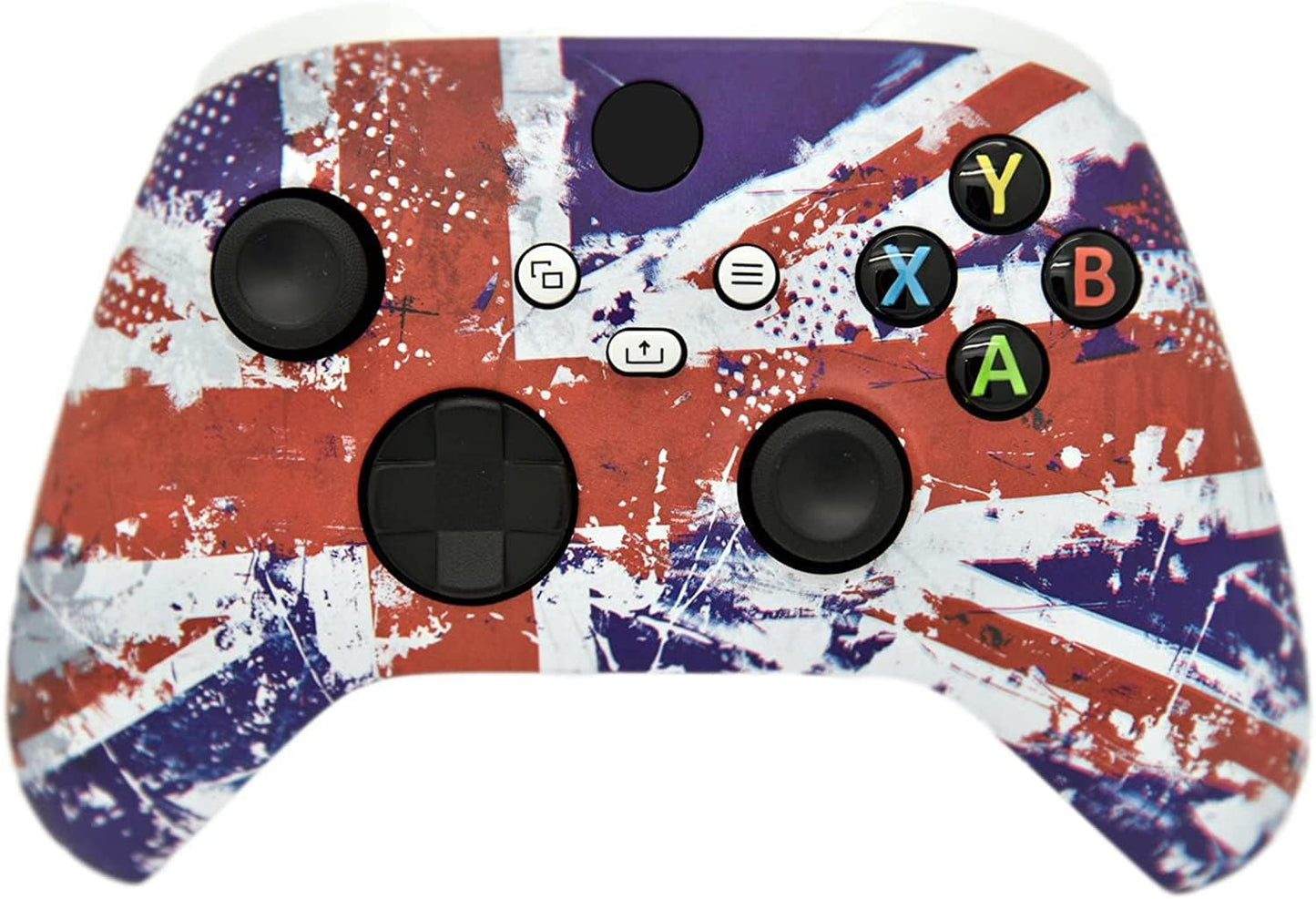 Hand Airbrushed Fade Custom Controller Compatible with Xbox Series X/S & Xbox One (Series X/S U.K Flag/White)