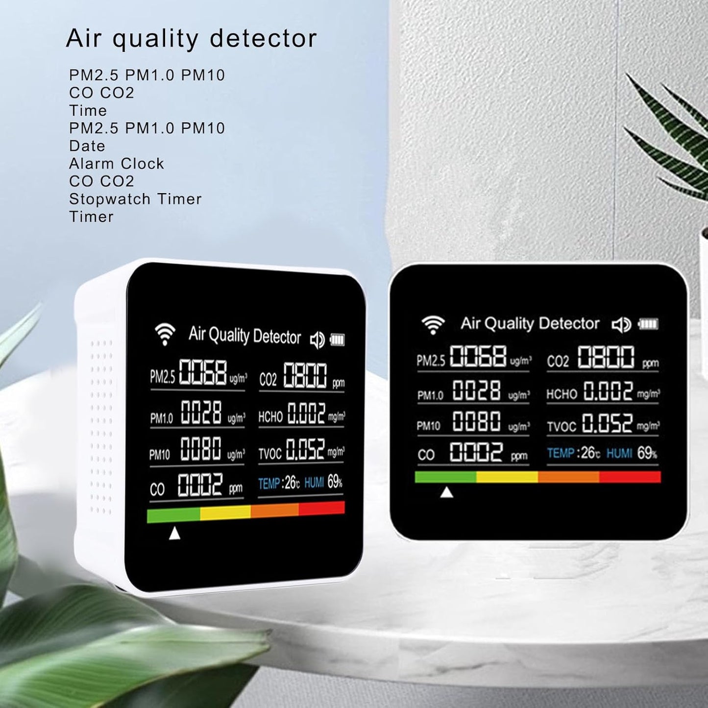 14 in 1 Smart Air Quality Monitor, PM2.5 Air Quality Tester with APP Connection for Home Office Travel