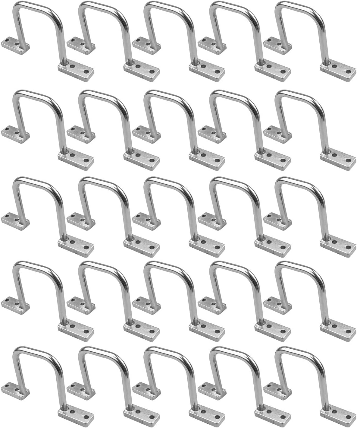 25Pcs 2 Inch D Rings, Aluminum Heavy Duty Distribution Rings for Managing and Organizing Electric Cables Wires, Silver