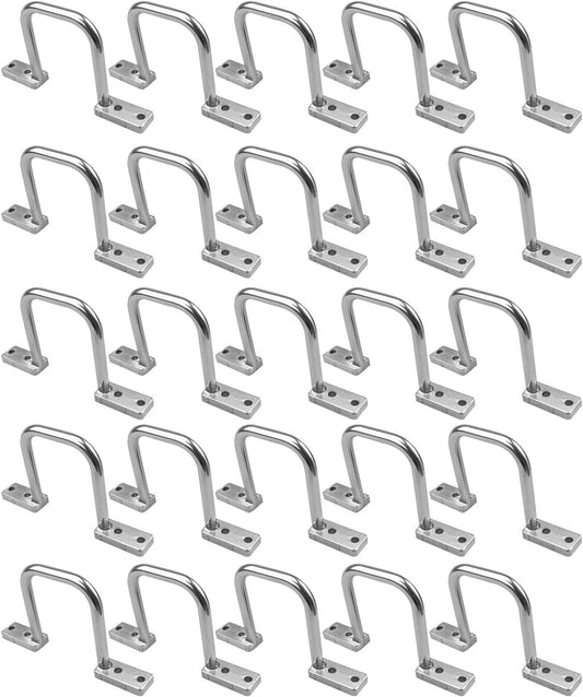 25Pcs 2 Inch D Rings, Aluminum Heavy Duty Distribution Rings for Managing and Organizing Electric Cables Wires, Silver