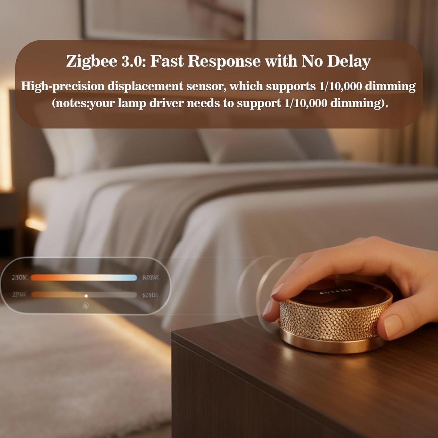 1 PCS Wireless Smart Light Switch Button, Wall-Mounted Rotary Light Switch, Compatible with Tuya Zigbee Gateway (V2 or Higher), Smart Home Control, Easy Wireless Installation