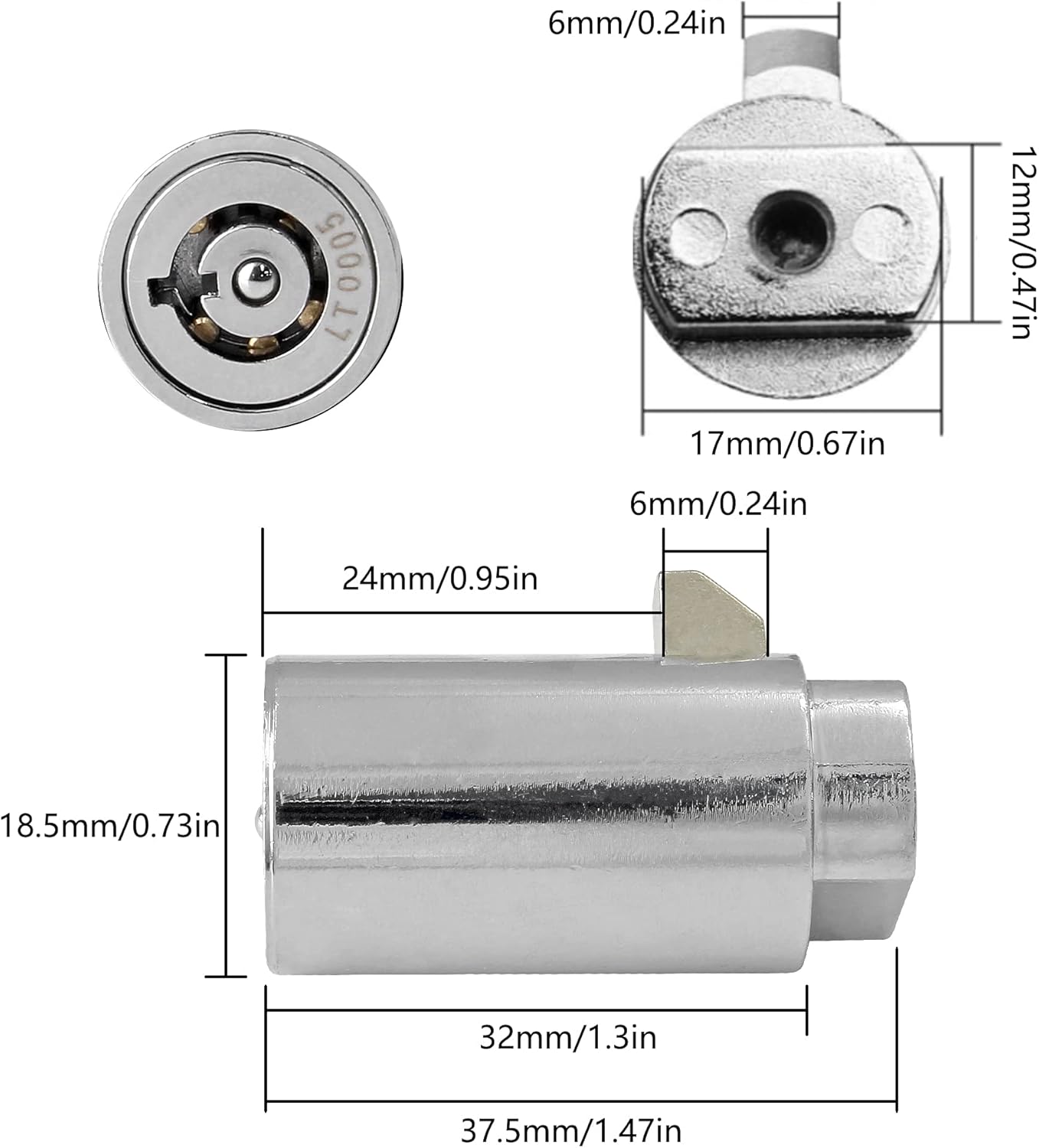 2 Set Vending Machine Lock and Key (Keyed Alike), High Security Tubular Keyway Soda Machine Locks