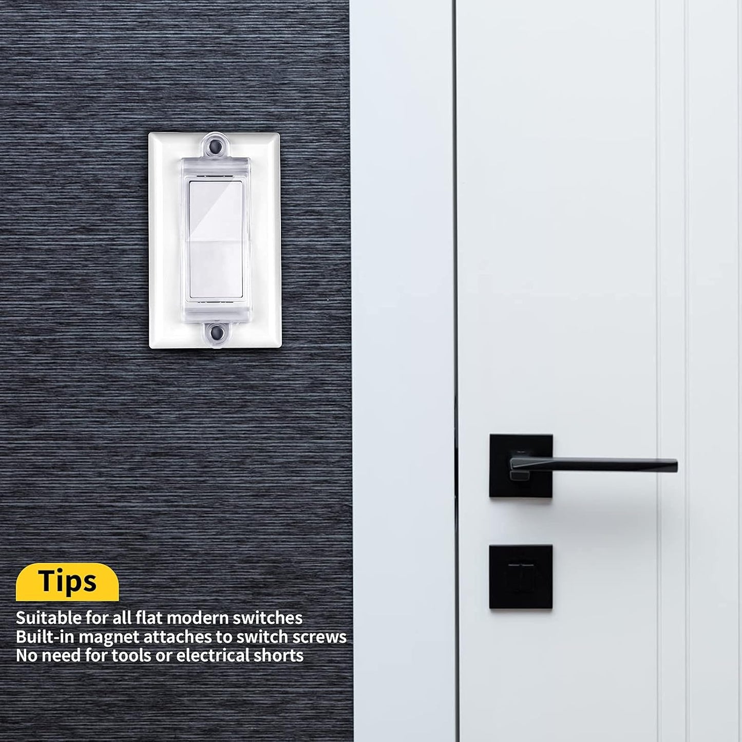 Magnetic Light Switch Guard Cover, Light Switch Guard, Light Switch Blocker, Light Switch Lock, Switch Cover Guard, Child Proof Light Switch Cover Guard (White,2 Piece)