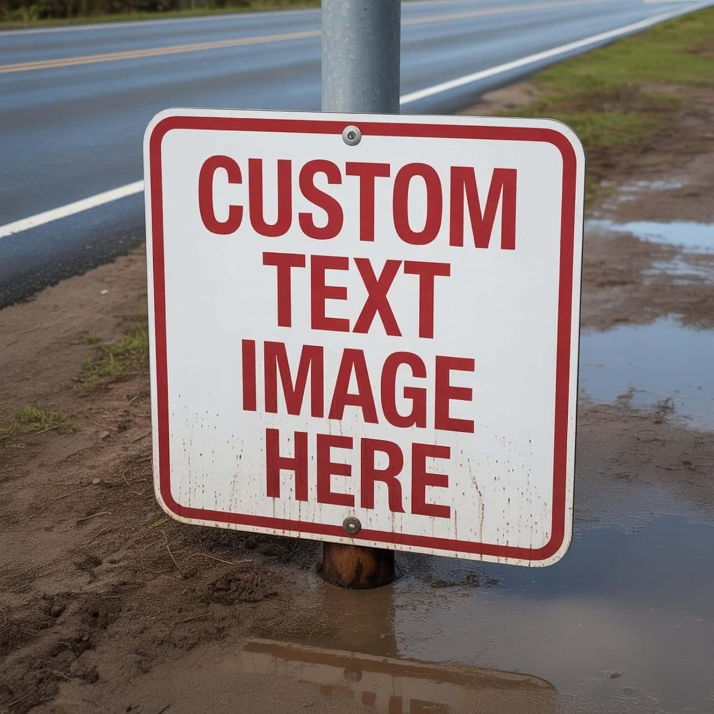 Custom Signs Outdoor Metal, Personalized Metal Sign, 36"x 36" Rust Free Aluminum, Reflective Option, Waterproof, Durable Ink