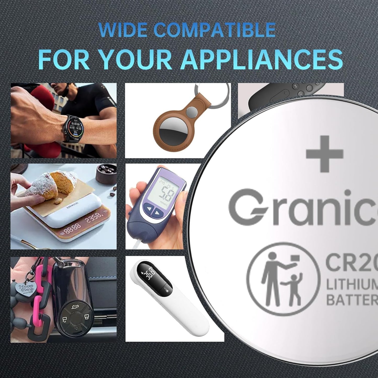 2032 Battery Compatible with Apple AirTag CR2032 Lithium 3V Coin Battery for Child Safety, Suitable for Key Fobs, Smart Sensors, Scales, Candles and More (CR2032-15)