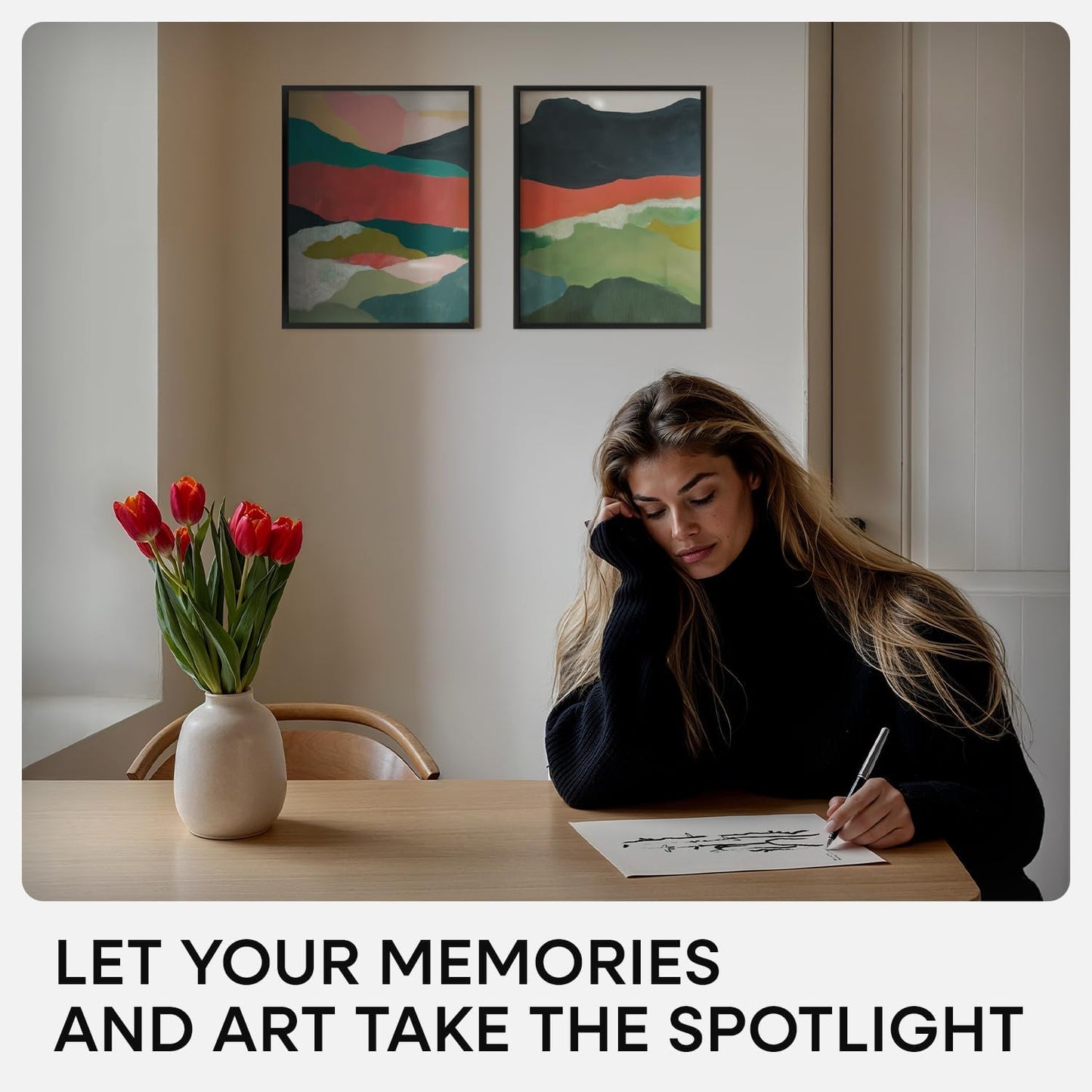 Homeforia Black 11x14 Picture Frame, High End Metal 11x14 Poster Frames with Mat 8x10, 11 x 14 Black Frame Matted to 8 x 10 inch Photo, 11 by 14 Thin Hanging Frames, Tempered Glass, Wall Kit, Set of 2