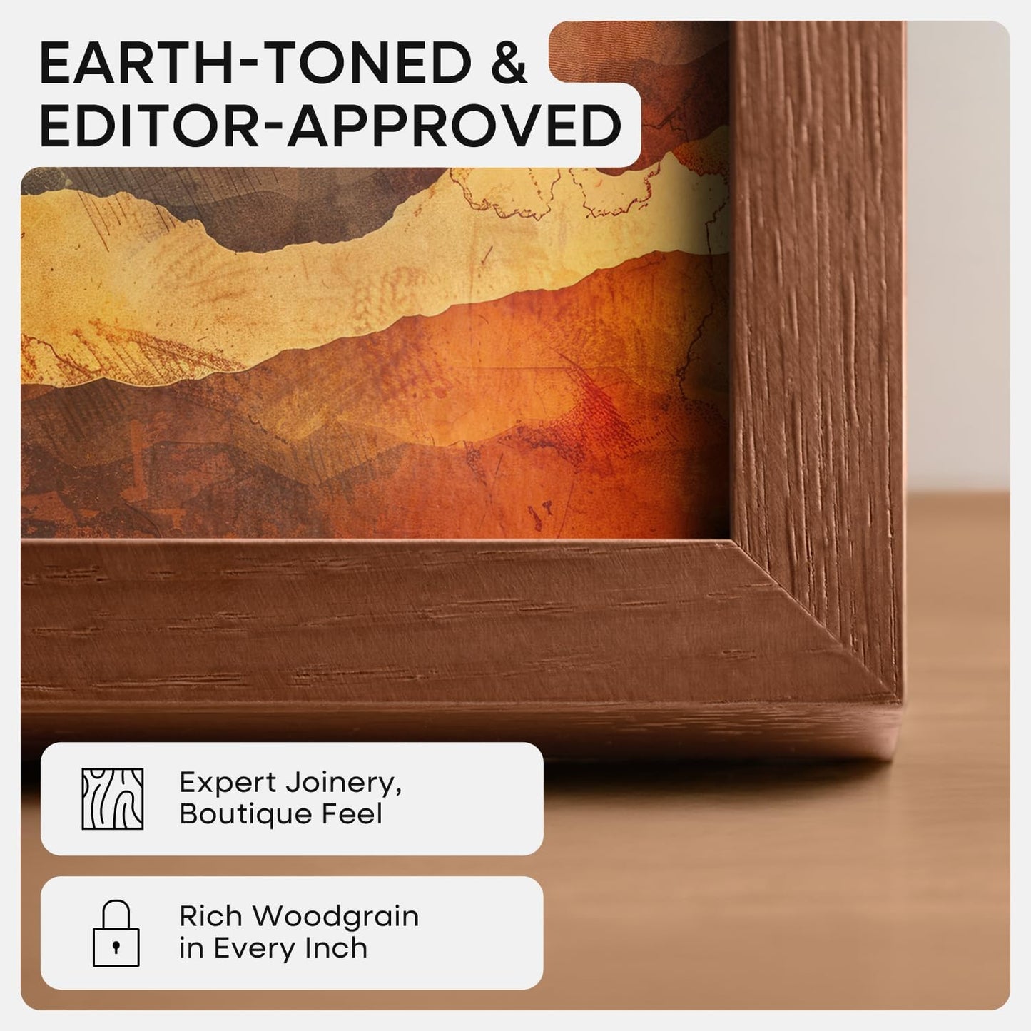 Homeforia Brown Picture Frame 24x32, High End Dark Oak 24x32 Large Wooden Poster Frame with Mat 20x28, 24 x 32 Walnut Wood Frame Matted to 20 x 28, 32x24 Thin Frame, Tempered Glass, Wall Kit, Set of 1