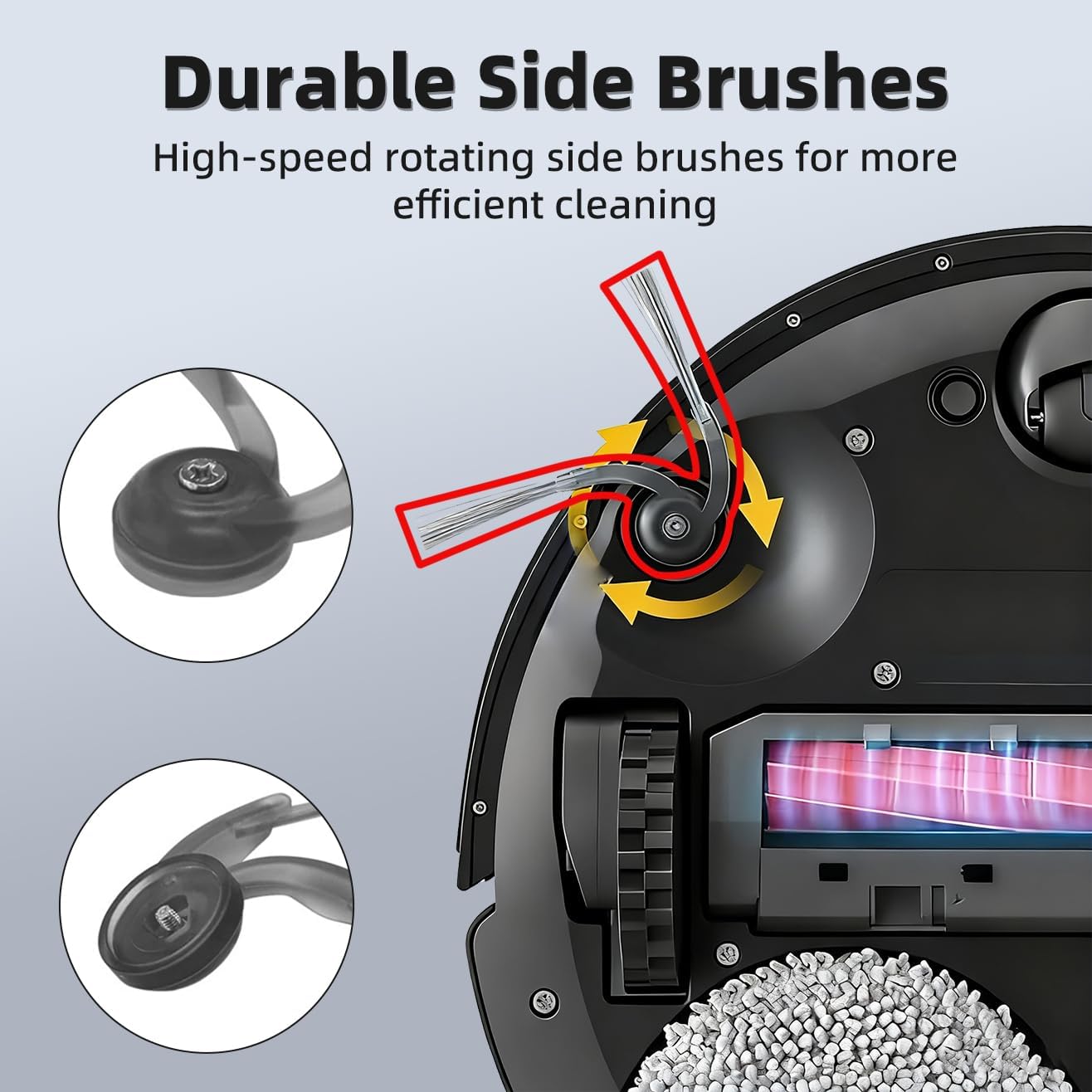 24Pcs QV 35A Accessories Kit Replacement Compatible with Roborock QV 35A/QV 35S/QR 598/QR 798 Robot Vacuum, 2 Main Brush, 4 Mop Cloth Pads, 6 Side Brushes, 4 HEPA Filters,6 Dust Bag, 1 Cleaning Tool