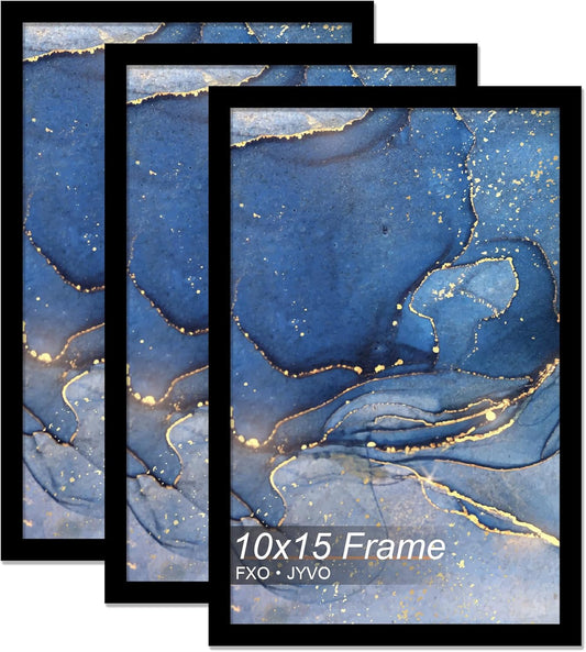 10x15 Picture Frame Set of 3, Black Frame for 10 x 15 Inch Picture Poster Photo, Light Weight and High Transparent 10 by 15 Frame for Wall - 3 Pack/Black/10 x15