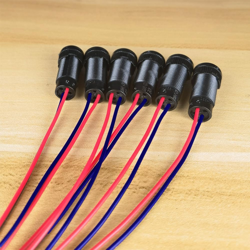 6pcs Blue LED Indicator Pilot Light 110VAC Mounting Hole Size 10mm(Flame Retardant Plastic Shell)