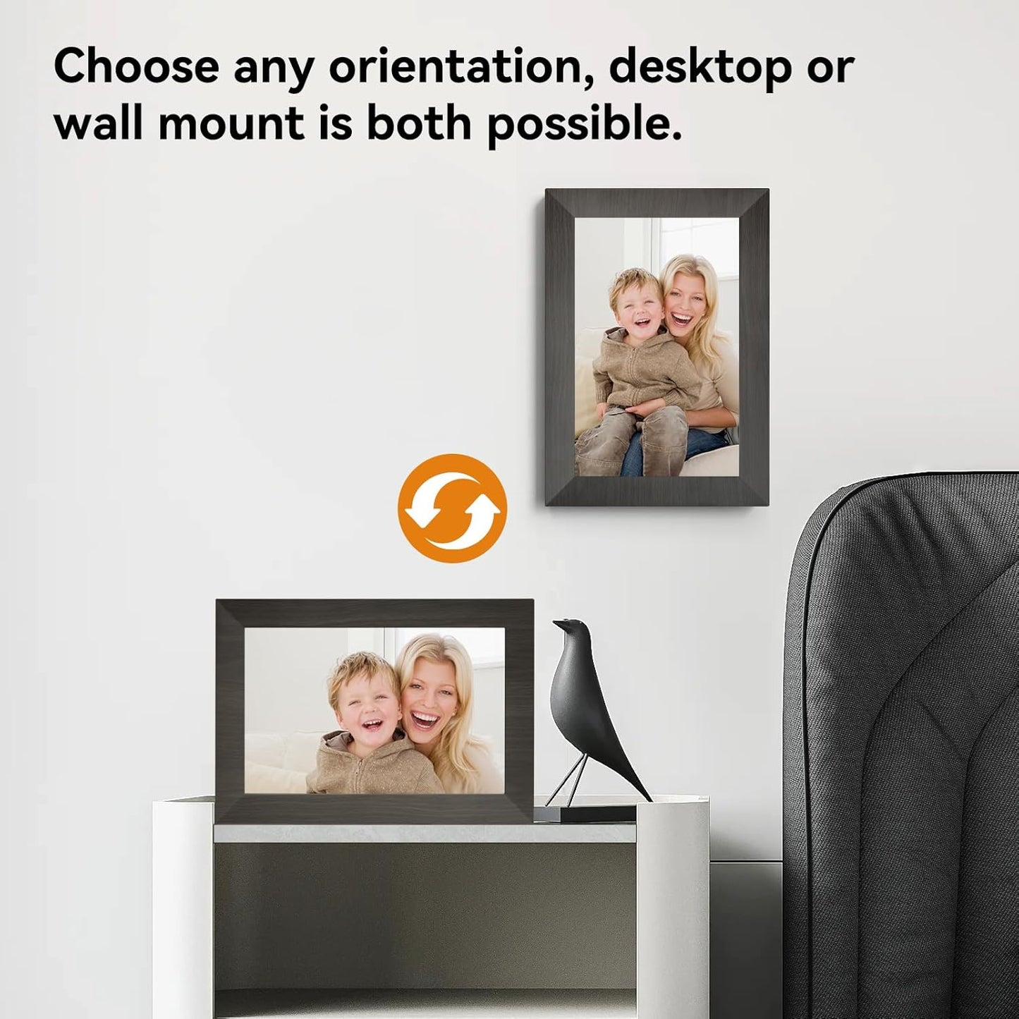 10.1 Inch Smart Digital Picture Frame with Wi-Fi 6, 32GB Storage, IPS Touch Screen, Auto-Rotation, Music Sync, Weather & Clock - Ideal Gift for Families