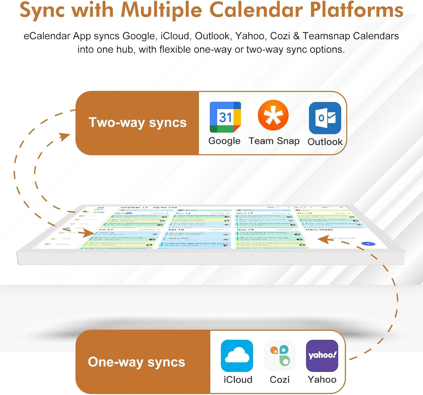 24-inch Digital Calendar for Family-Business-Planner - Touchscreen Interactive Display Smart Electronic Calendar, Auto-Sync Google iCloud Outlook Calendars, Selectable Reminders for Father and Mother
