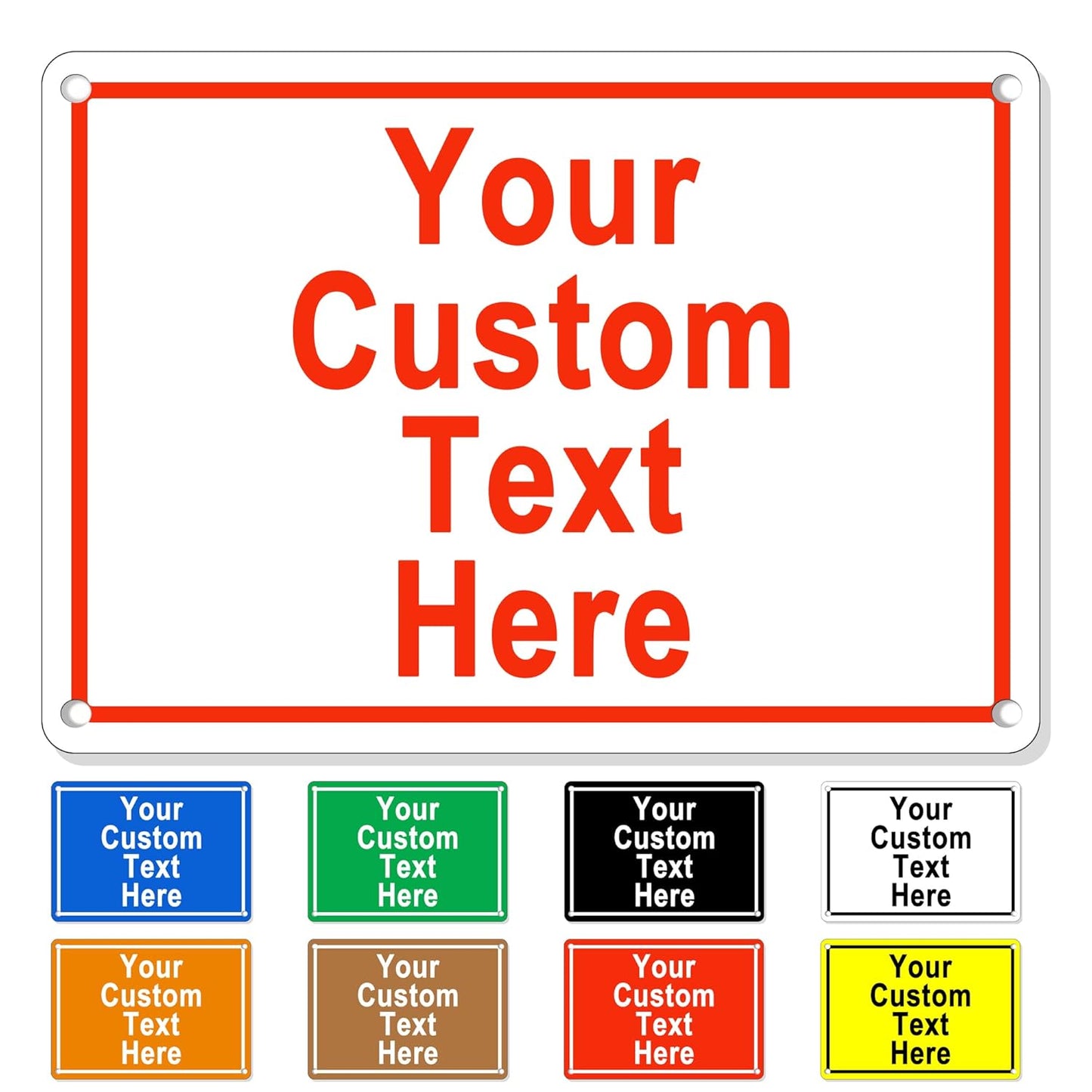 2 PACK of Custom Sign Outdoor Metal, Personalized Metal Sign for Parking, Gate, Delivery, Garage, Weatherproof Customized Signs for Outside, Make Your Own Signs Custom(18x12 Inches)
