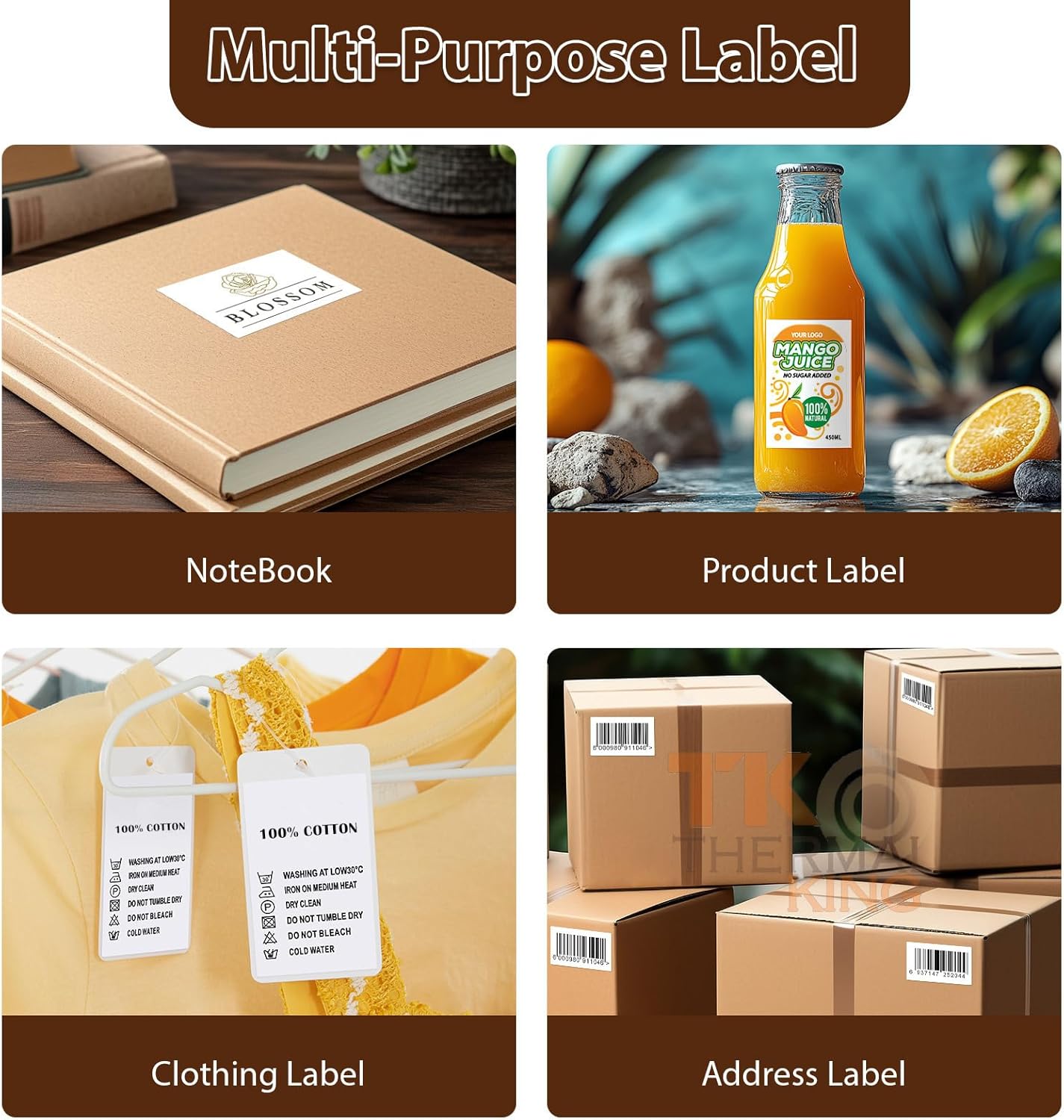 2-1/3" x 3-3/8" 100 Sheets White Blank Printable Adhesive Name Tags for Laser & Inkjet Printers (8 Labels/Sheet, Total 800 Labels)