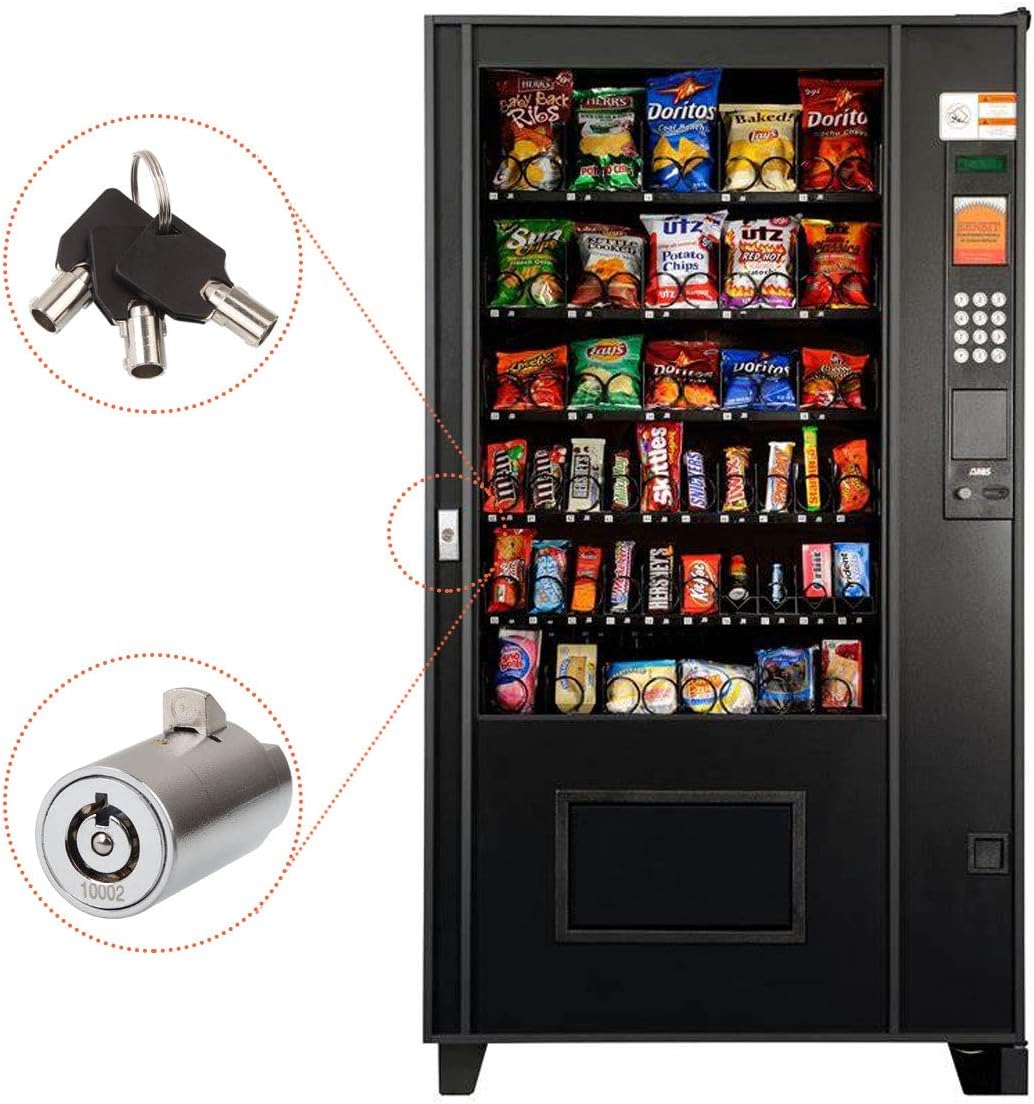 High Security Vending Machine Lock and Key, 2-Pack Soda Machine Lock for Coke Machine, Pepsi Machine, Snack Machine, Candy Machine, Keyed Alike