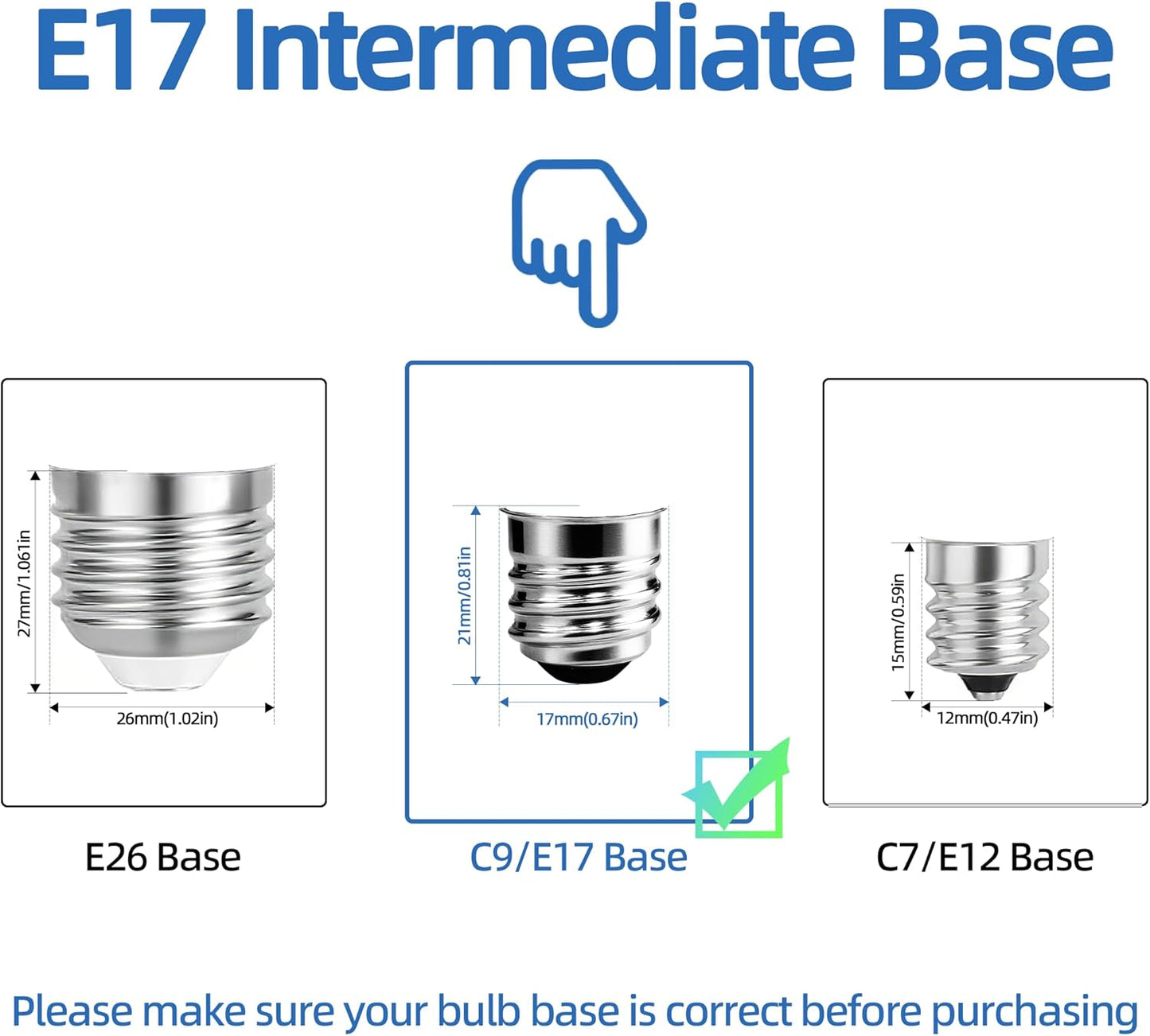 2.5 Inch E17 Intermediate Base LED Filament Bulb 360 Lumens, 2700K Soft White Dimmable Appliance Bulb AC 120V, UL Certified T8 Microwave Light Bulbs Under Hood for Refrigerator Stove 6Pack