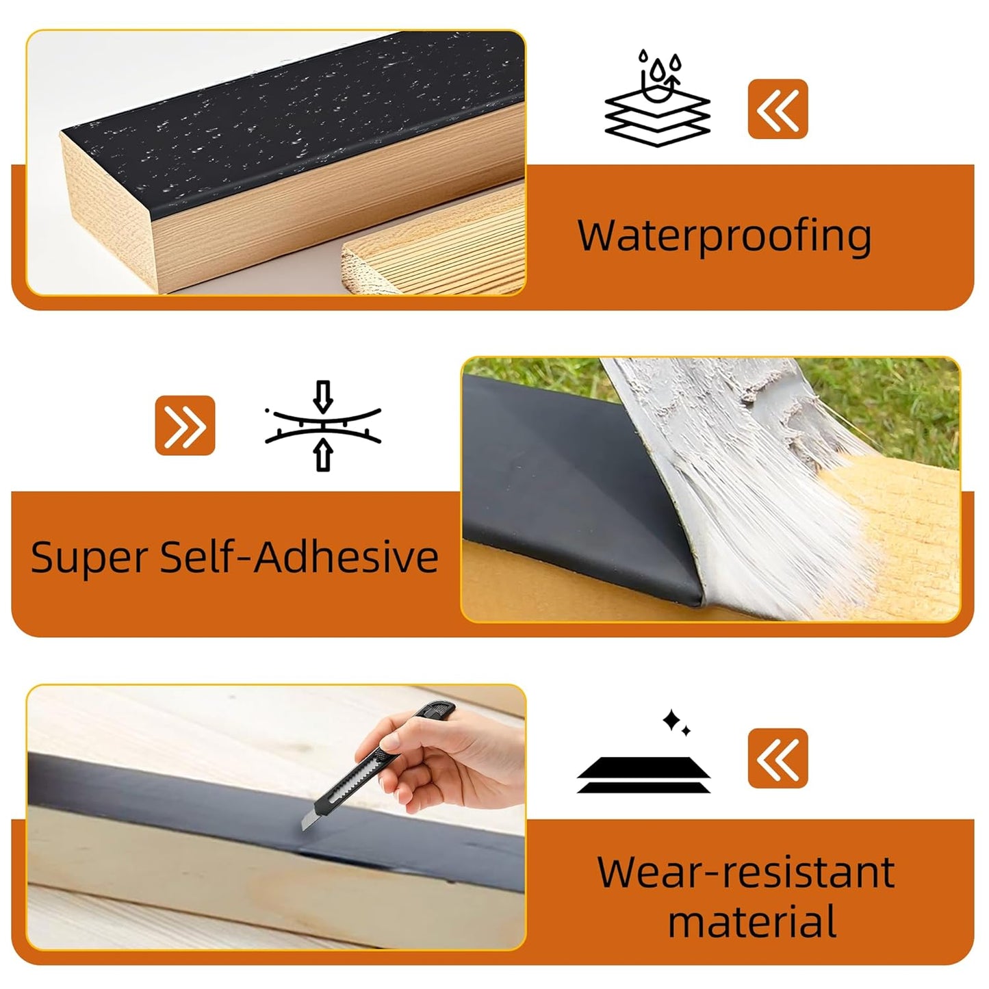 24 Pack Joist Tape for Decking, 2" x 50' Weather-Resistant Butyl Deck Joist Tape 2 inch, Self Adhesive Joist Deck Tape for Hardwood for Wood Decks Beams Roof