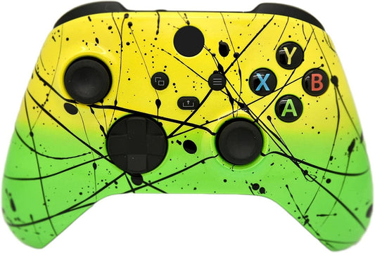 Hand Airbrushed Fade Custom Controller Compatible with Xbox Series X/S & Xbox One (Series X/S Yellow & Green)