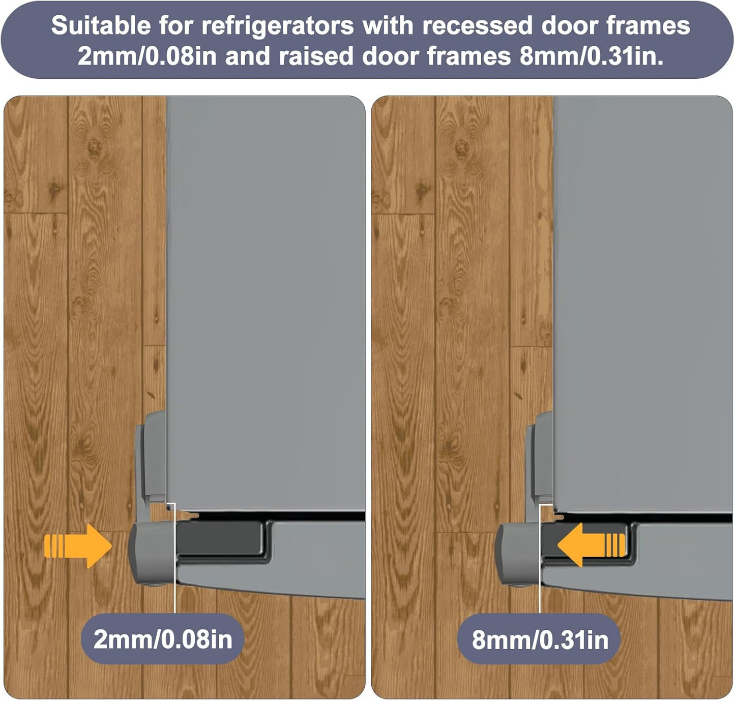 Updated Fridge Lock for Kids, Childproof Refrigerator Door Lock, Fridge Latch with 3M Adhesive, Freezer Locks Automatically Closed, No Drill No Screw, More Security for Kids/Pets (1 Pack, Grey)