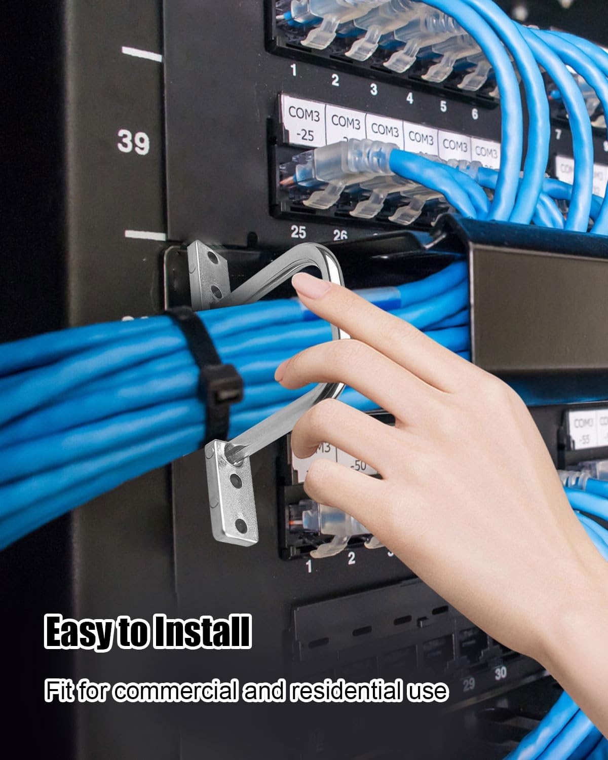 25Pcs 2 Inch D Rings, Aluminum Heavy Duty Distribution Rings for Managing and Organizing Electric Cables Wires, Silver