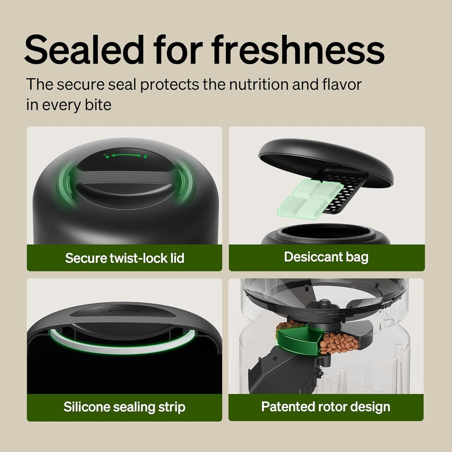 PETLIBRO Automatic Multiple Cats Feeder, 5G WiFi Automatic Dog Food Dispenser with Freshness Preservation for 2 Pets, 5L Timed Pet Feeder with Low Food Sensor, Up to 10 Meals Per Day, Granary Black