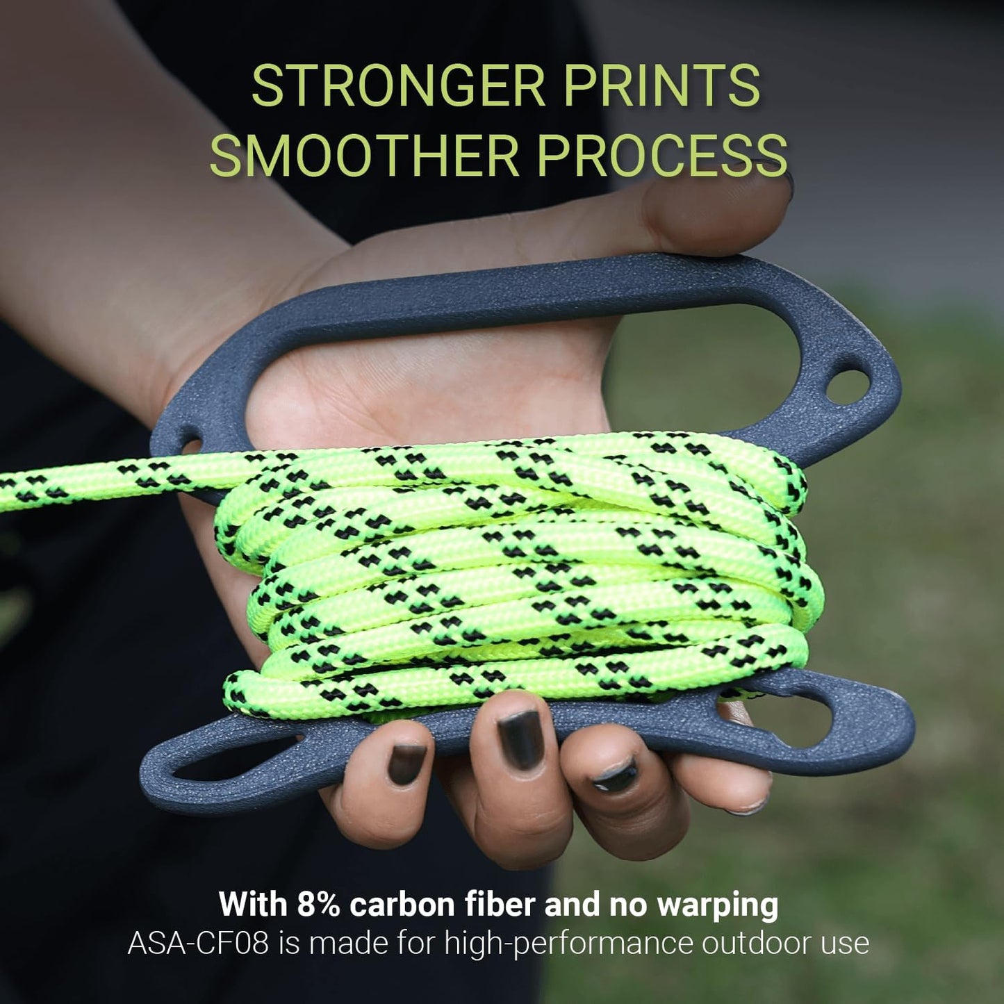 Polymaker Fiberon ASA-CF08 Light Grey Carbon Fiber 3D Printing Filament 1.75mm 0.5KG, UV & Weather Resistant, High Rigidity, Heat Resistant, Easy to Print, Functional Parts & Prototypes