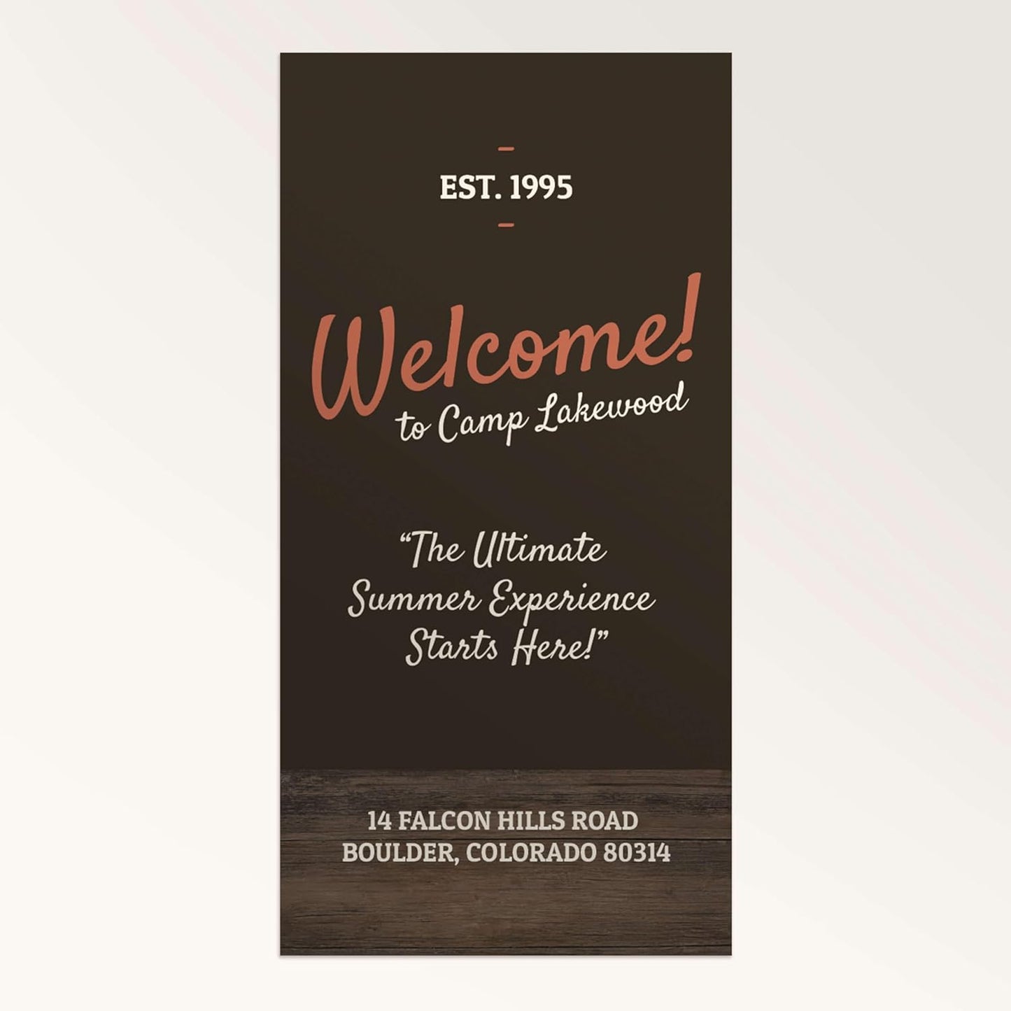 Staples Custom Scrim Vinyl Banner - 24W" x 48L" Quote Banner with 4 Grommets - Durable Outdoor Sign for Events, Promotions, and Business Advertising (Wood)