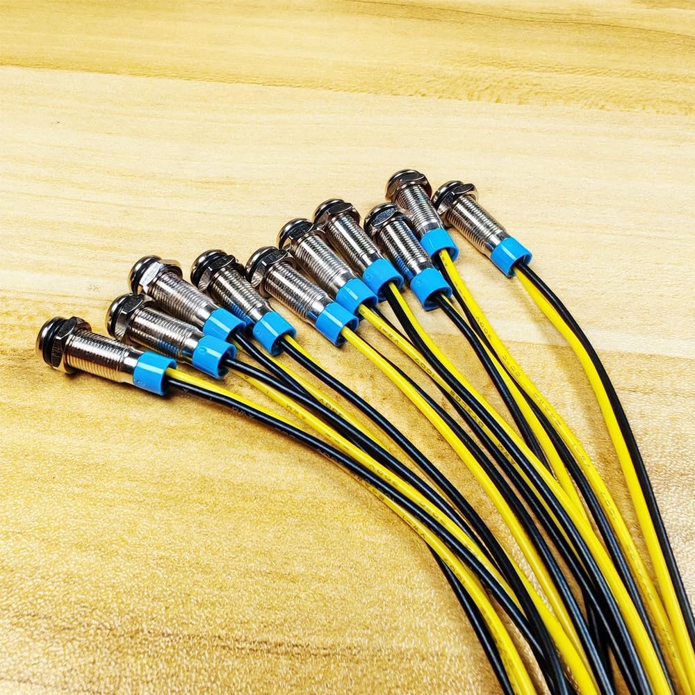 10pcs 6mm LED Metal Indicator Light 110V-220VAC Waterproof Signal Lamp (Green)