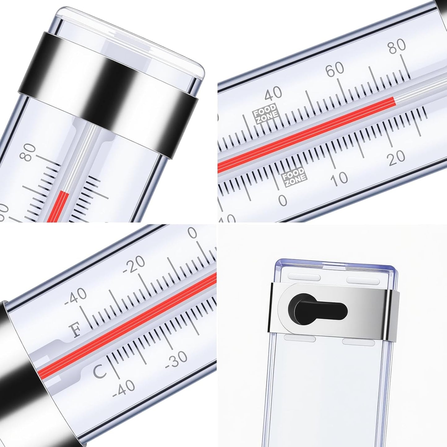 20 Pack Refrigerator Fridge Thermometer, Thermometer for Freezer Cooler, Dual-Scale -40~80°F/-40~27°C Temperature Range, Hanging Thermometers for Refrigerator Fridge, Freezer Temperature Monitor