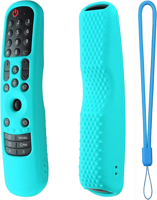Hi Color Silicone Cover for MR24GA/MR21GA/MR22GN/MR23GA Protective Case Compatible with LG Magic TV C2 C3 G3 OLED Remote Control Slicone Sleeve with Lanyard(Mint)